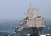 ATLANTIC OCEAN (April 12, 2011) The amphibious transport dock ship USS Mesa Verde (LPD 19) is underway during a training exercise in the Atlantic Ocean. Mesa Verde is deploying to the Mediterranean Sea. (U.S. Navy photo by Mass Communication Specialist 2nd Class Julio Rivera/Released)