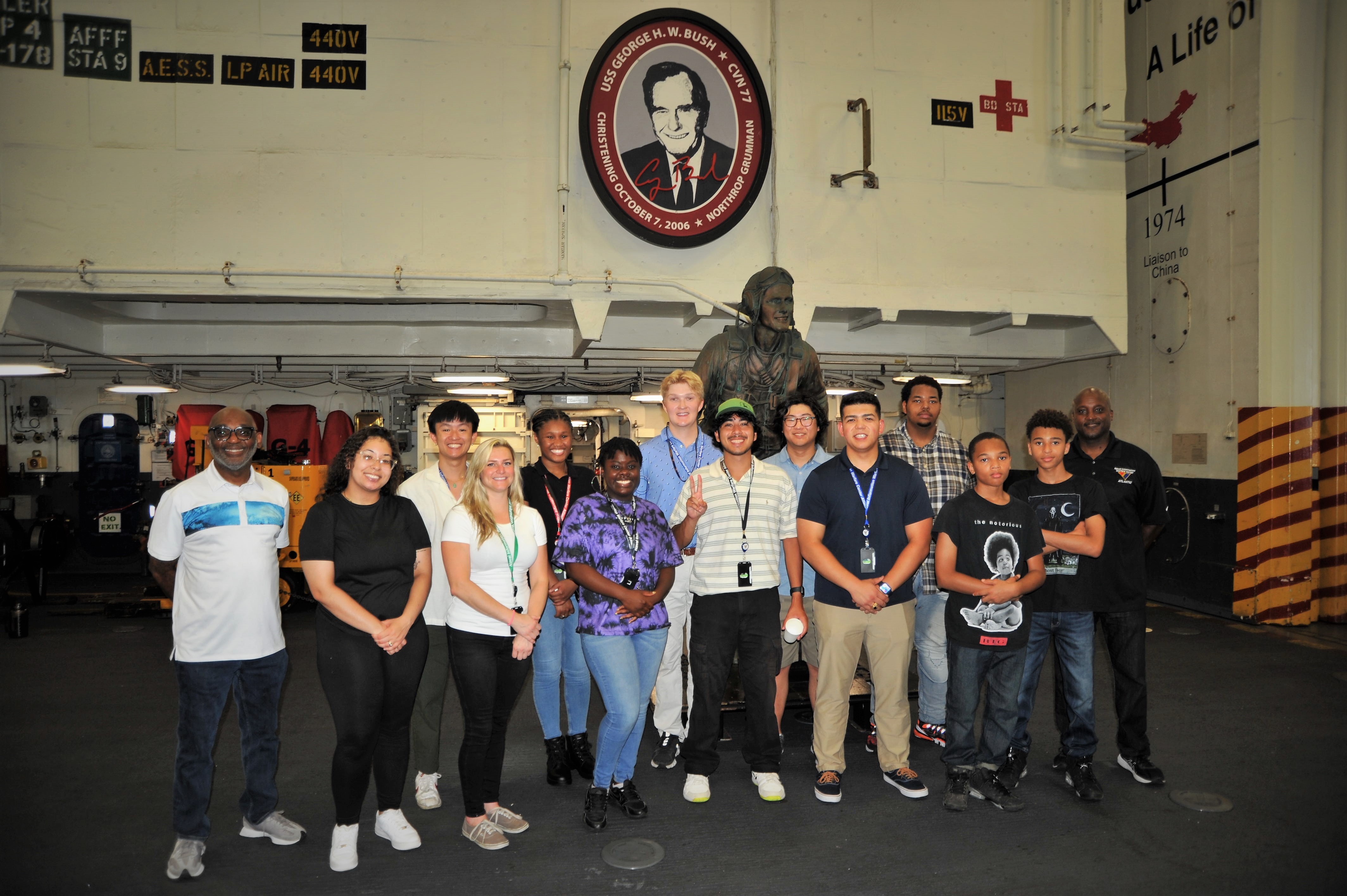Photo of NIWC Atlantic Hampton Roads Summer Interns Tour Aircraft Carrier