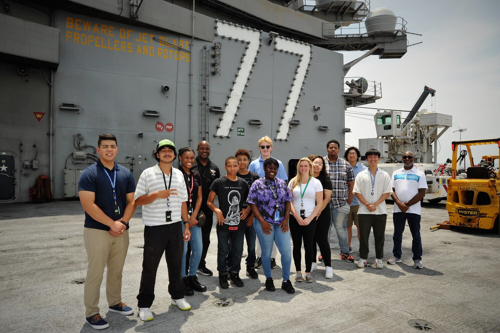 Photo of NIWC Atlantic Hampton Roads Summer Interns Tour Aircraft Carrier