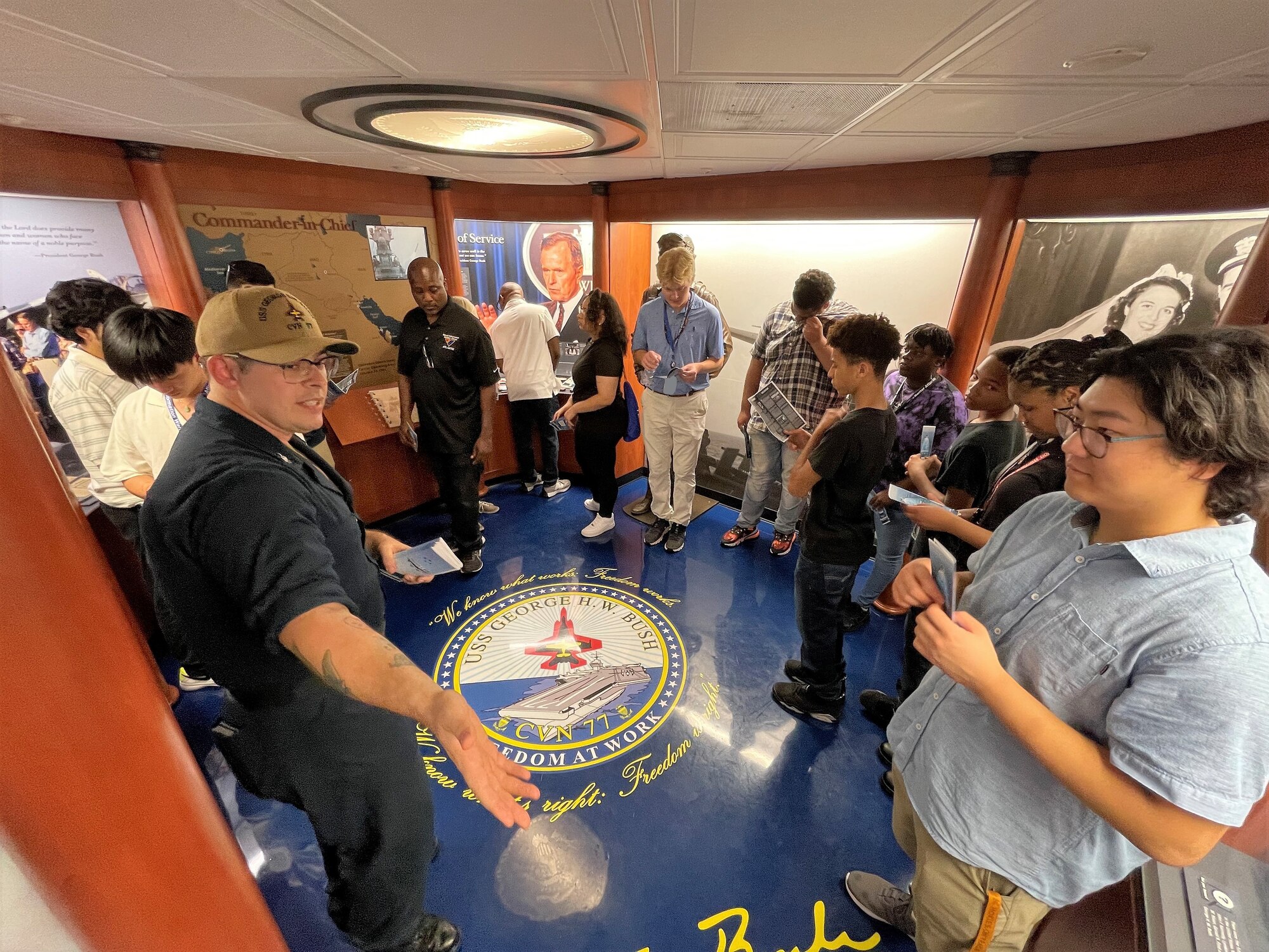 Photo of NIWC Atlantic Hampton Roads Summer Interns Tour Aircraft Carrier