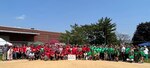 Defense Logistics Agency Troop Support Medical and Subsistence supply chains on the field after their July 26, 2023, softball game in Philadelphia. Subsistence ekes out the win eight to seven during the 7-inning game. Supply chain Culture Improvement Teams sponsored the event.