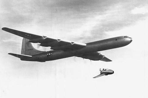 XF-85 aircraft in flight