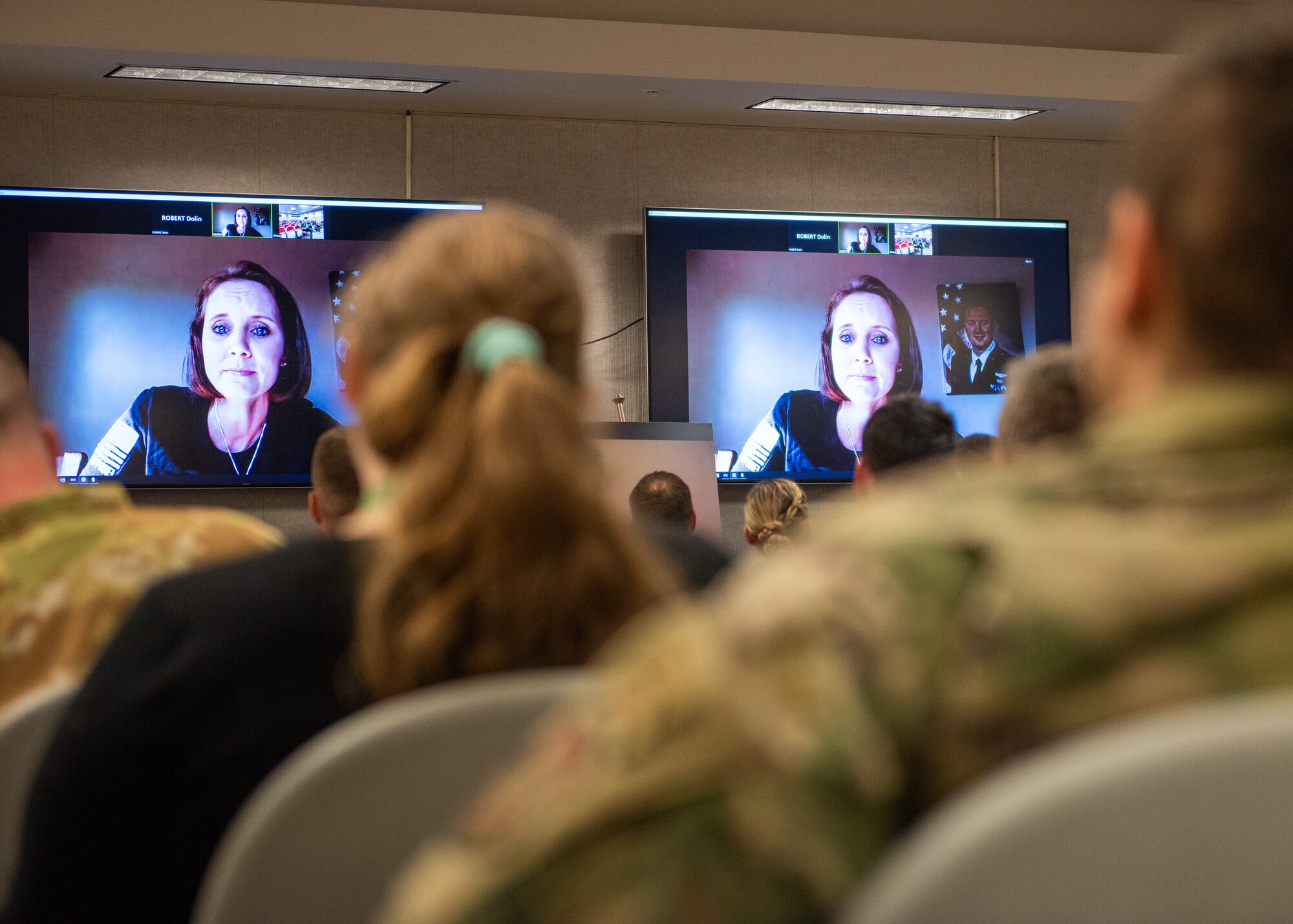 Rachel Hill, widow of U.S. Air Force Capt. Jeffrey Hill, speaks July 27, 2023 via video call about the day her husband was involved in a tragic aircraft accident.
