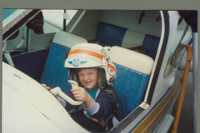 kid in cockpit