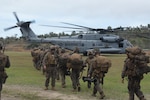 Marines aim their weapons as they lie on the ground.