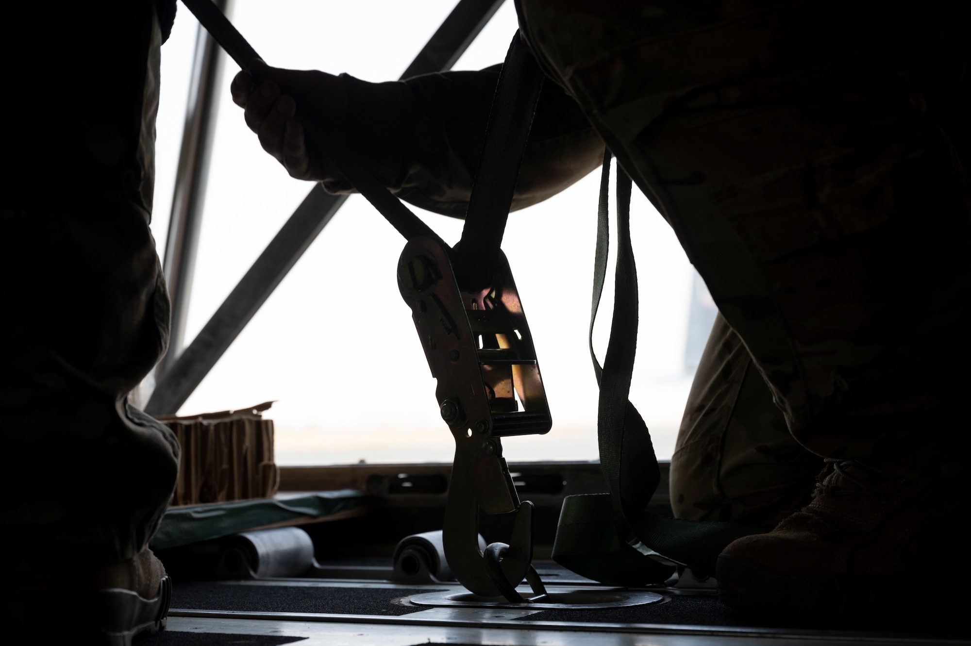 U.S. Air Force C-130J Super Hercules pilots with the 40th Expeditionary Airlift Squadron perform an airdrop demonstration flight with Kuwait Air Force pilots at Ali Al Salem Air Base, Kuwait, May 22, 2023. Partner nation integration opportunities foster and strengthen enduring relationships with coalition partners.