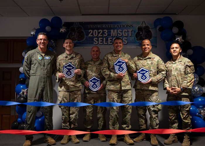 U.S. Air Force technical sergeants assigned to the 12th Air Force (Air Forces Southern) are selected for promotion, in the Community Center at Davis-Monthan Air Force Base, Ariz., May 31, 2023. Of 28,831 Air Force technical sergeants eligible to be promoted, 4,998 Air Force technical sergeants were selected. (U.S. Air Force photo by Airman William Finn V)