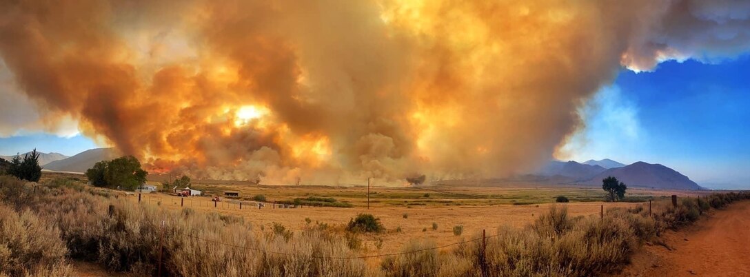 The Slink Fire burning in September 2020 near Bridgeport, Calif.