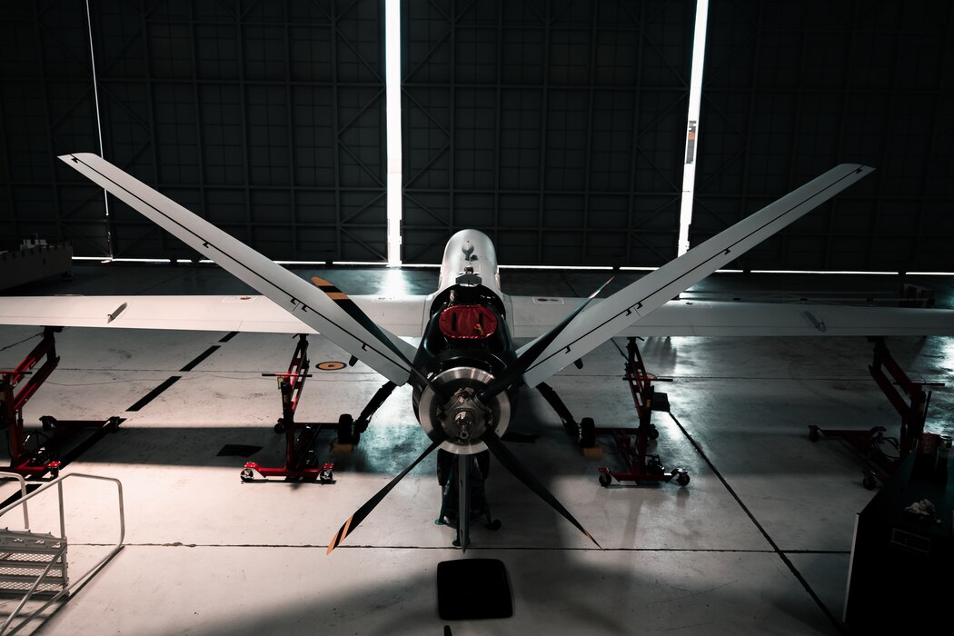 U.S. Marine Corps Marine Unmanned Aerial Vehicle Squadron (VMU) 3, Marine Aircraft Group 24, begins the assembly phase of the MQ-9A Reapers, Marine Corps Air Station Kaneohe Bay, May 10, 2023. The MQ-9A is a remotely piloted aircraft capable of supporting a wide range of operations such as coastal and border surveillance, weapons tracking, embargo enforcement, humanitarian and disaster assistance, support of peacekeeping and counter-narcotic operations. VMU-3 supports the Marine Air-Ground Task Force by providing multi-surveillance and reconnaissance, data gateway and relay capabilities through an aerial layer, and enabling or conducting the detection and cross cueing or targets and facilitating their engagement during expeditionary, joint and combined operations. (U.S. Marine Corps photo by Cpl. Christian Tofteroo)