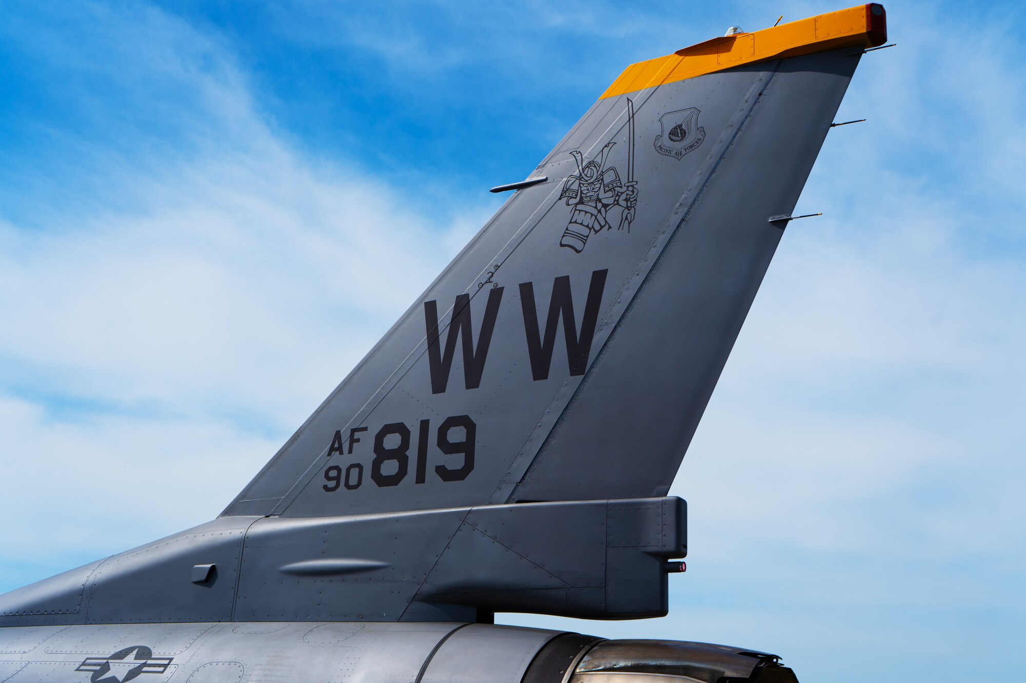 A U.S. Air Force F-16 Fighting Falcon from the 14th Fighter Generation Squadron, sits on the flight line during a Pacific Weasel exercise at Misawa Air Base, Japan, May 26, 2023. This exercise series enhances the defense capabilities of U.S. Forces Japan, and it supports the U.S. commitment to defending a free and open Indo-Pacific region. (U.S. Air Force photo by Airman 1st Class William Rodriguez)