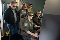 Boom operators refuel in a KC-46