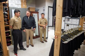 Commander, Naval Service Training Command Visits Zion Benton-Township High School.