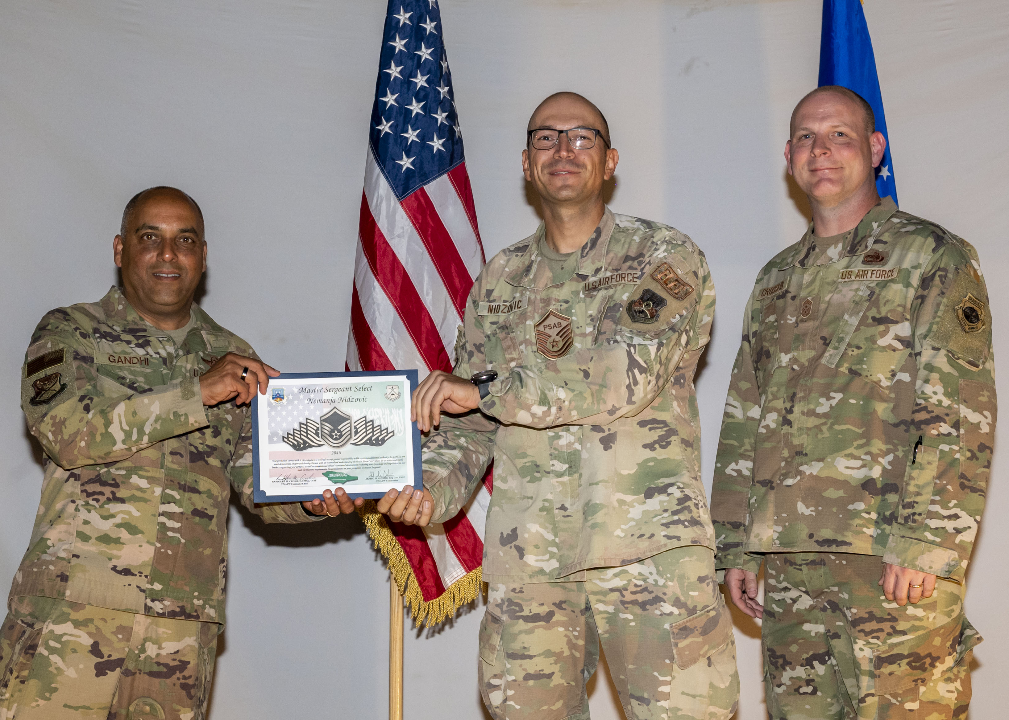 The 378th AEW celebrates during a Master Sgt. Release Party > U.S. Air
