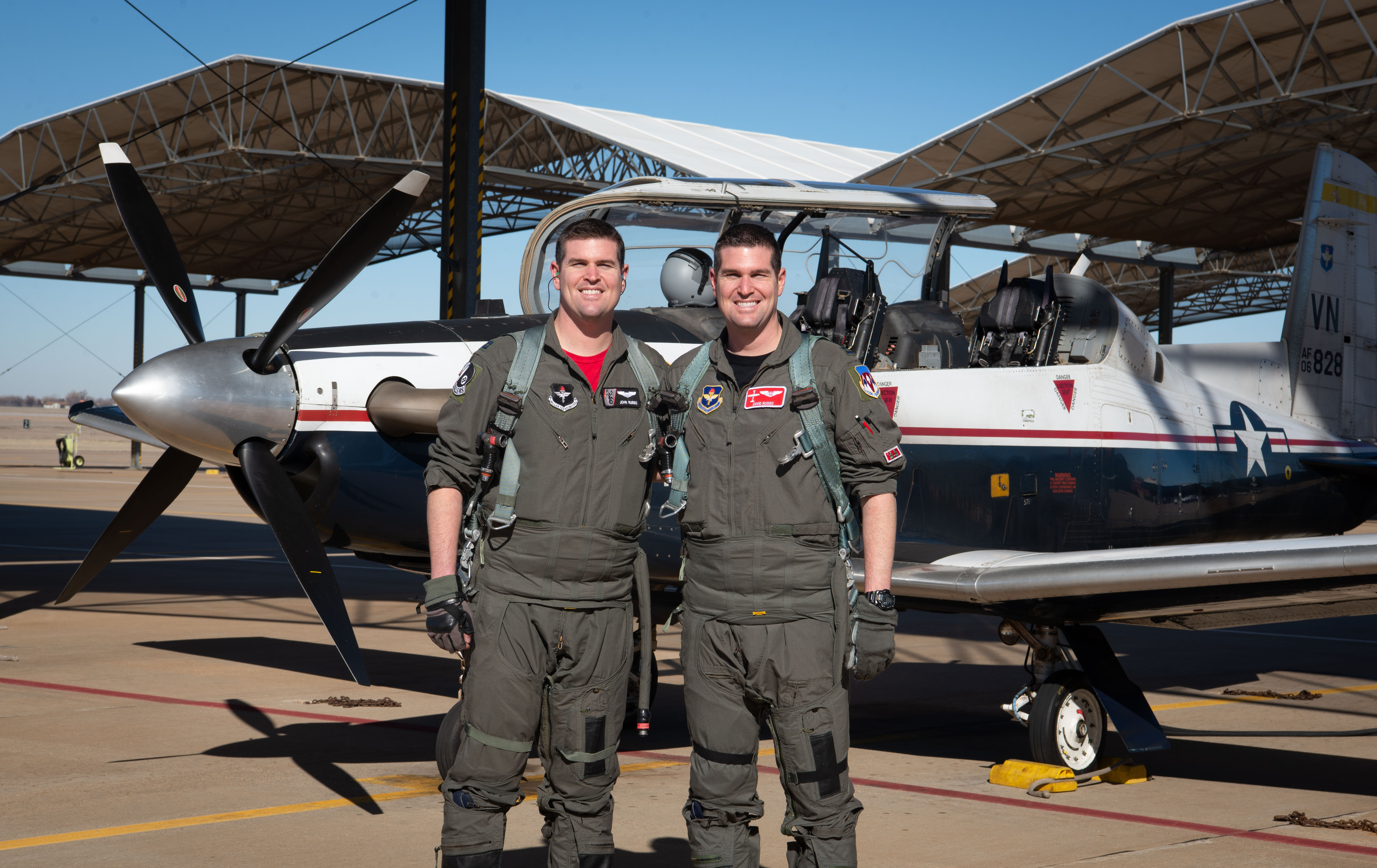 Vance Twin brothers in pilot training as instructor and student