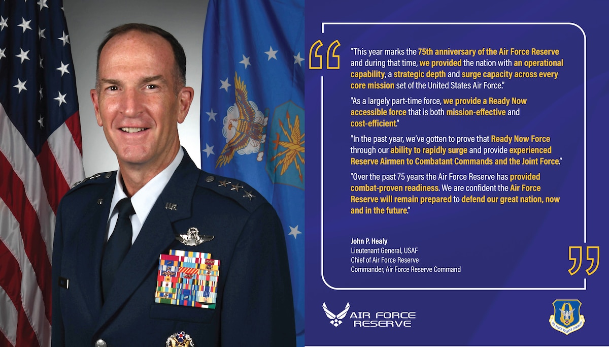 graphic image with Lt. Gen. John Healy and text