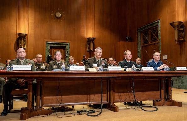 Lt. Gen. Jody J. Daniels, chief of Army Reserve and commanding general, U.S. Army Reserve Command, joins her counterparts from other reserve components for a hearing before the U.S. Senate Committee on Appropriations Subcommittee on Defense regarding the 2024 Budget Request for the National Guard and Reserve on June 1, 2023.