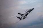 An F-15C Eagle assigned to the 194th Fighter Squadron, Fresno Air National Guard Base, Calif., flies over Tyndall Air Force Base, Fla. during Checkered Flag 23-2 at Tyndall AFB, Fla., May 17, 2023. Eligible active-duty aviators have until Sept. 15, 2023 to apply for the fiscal year 2023 Aviation Bonus Program; Air Force officials announced the Legacy Aviation Bonus Program will open June 6, 2023. (U.S. Air Force photo by Senior Airman Tiffany Del Oso)