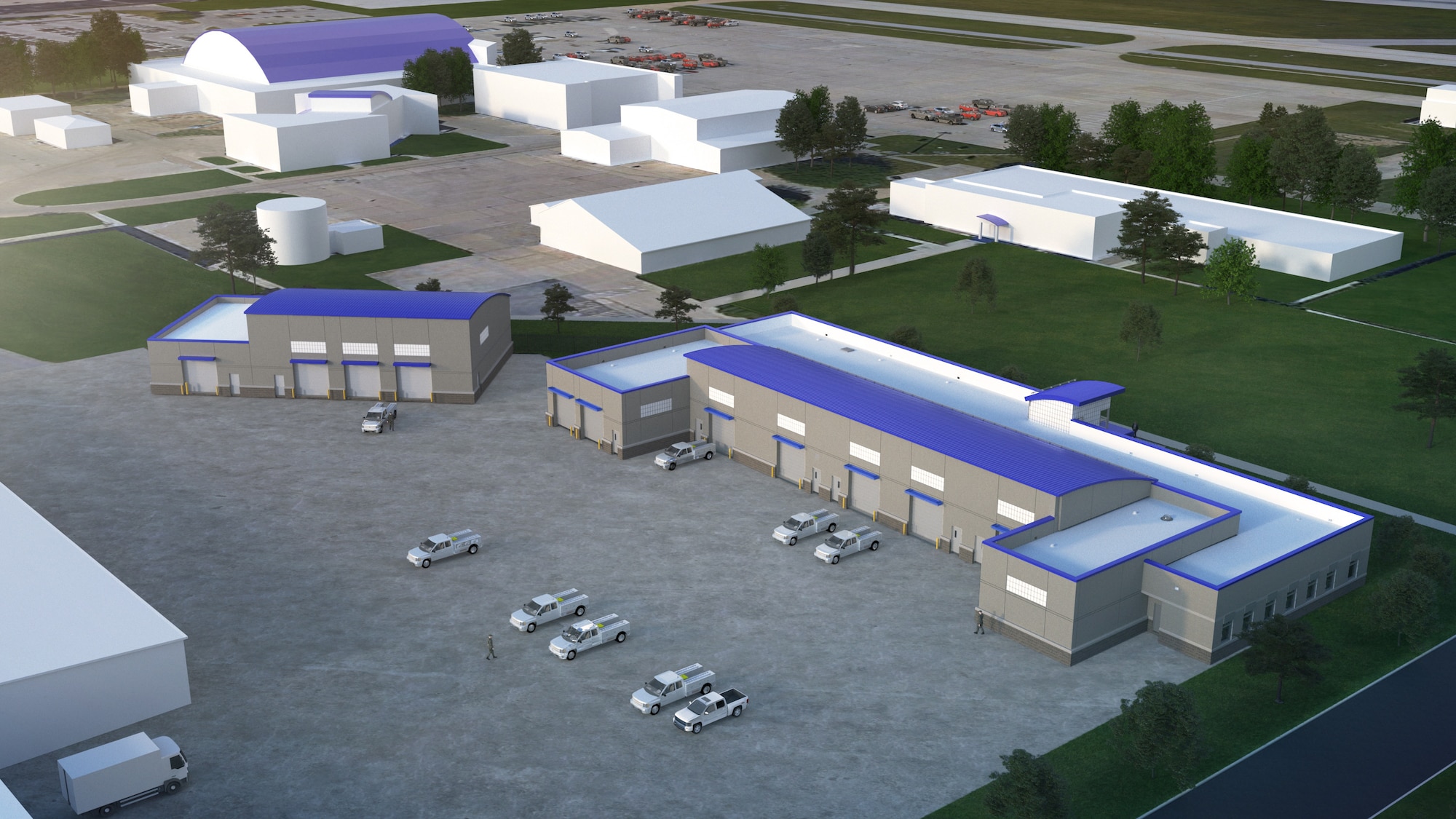 Artistic rendering of the new 183d Civil Engineer facility.