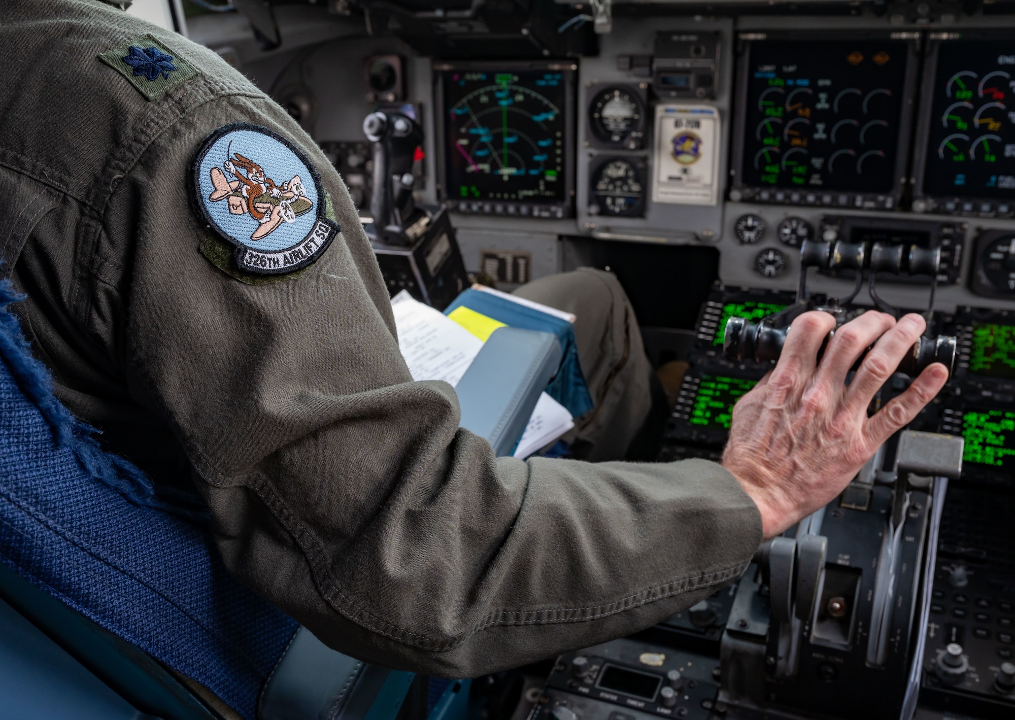 Lt. Col. John Daly, 326th Airlift Squadron pilot, prepares for takeoff on a C-17 Globemaster III at Dover Air Force Base, Delaware, June 3, 2023. ESGR, a Department of Defense office, was established in 1972 to promote cooperation and understanding between Reserve Component Service members and their civilian employers and to assist in resolving conflicts arising from an employee's military commitment. (U.S. Air Force photo by Airman 1st Class Amanda Jett)