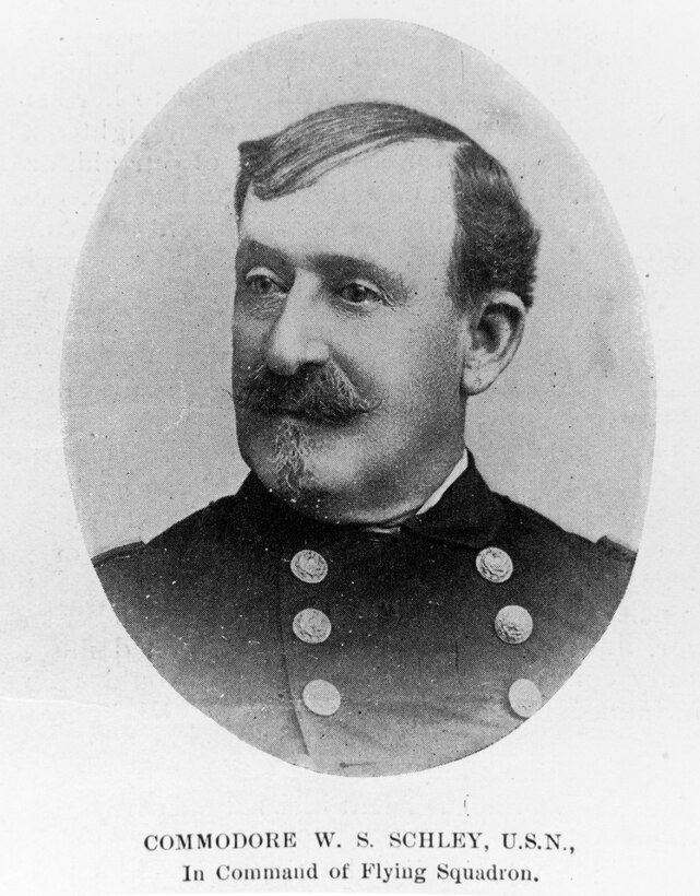 Commodore Winfield Scott Schley commanded the Flying Squadron, later re-classified as part of the North Atlantic Squadron, throughout the Spanish-American War.
