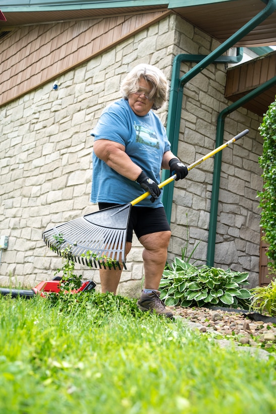 Tim and Margie Carter help with various tasks, like landscaping, to help maintain the property at Patoka Lake in exchange for being able to park and connect their 38-foot camper there.