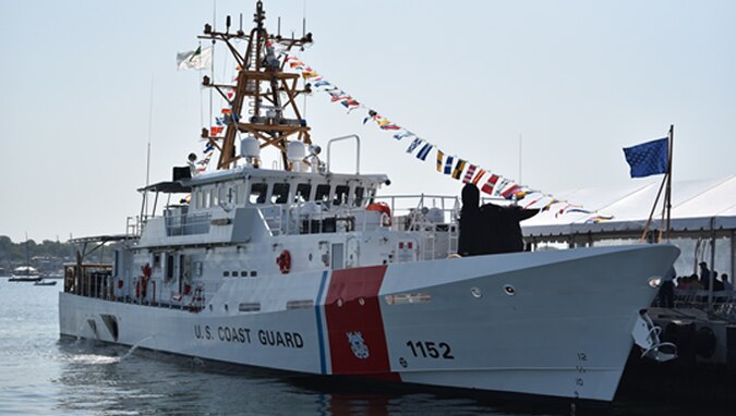 FRC Jester moored during its commissioning ceremony