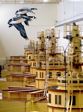 In the Little Goose powerhouse, the first hydropower unit came online on March 26, 1970. The navigation lock became operational in April and two more power units came online before the end of the year.