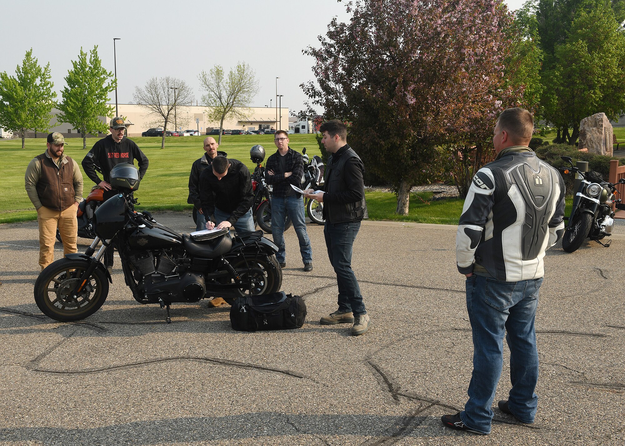 Airmen participate in a motorcycle mentorship ride