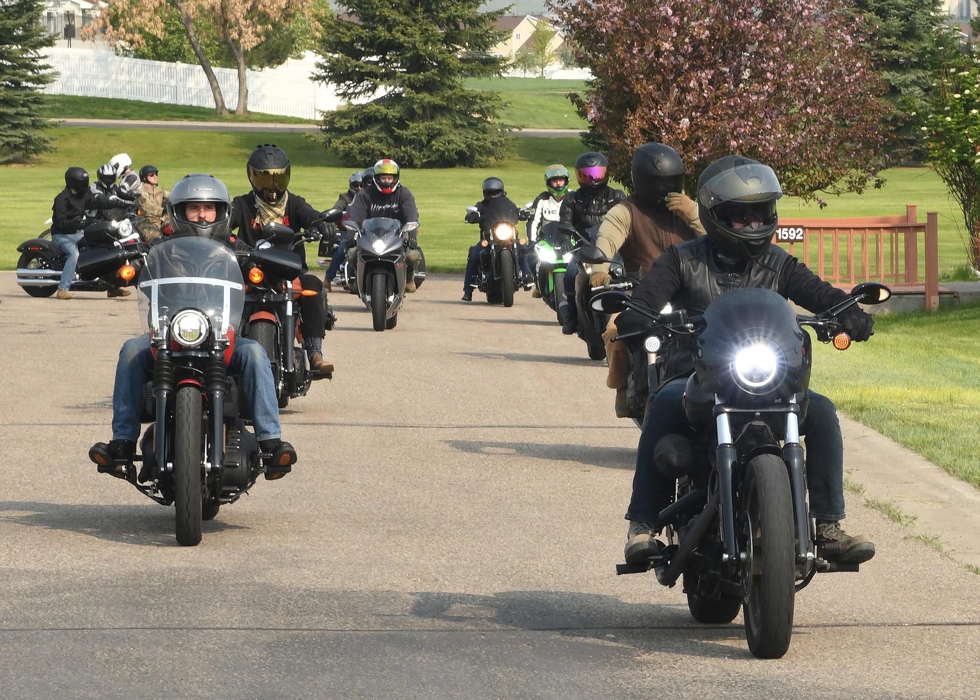 Airmen participate in a motorcycle mentorship ride