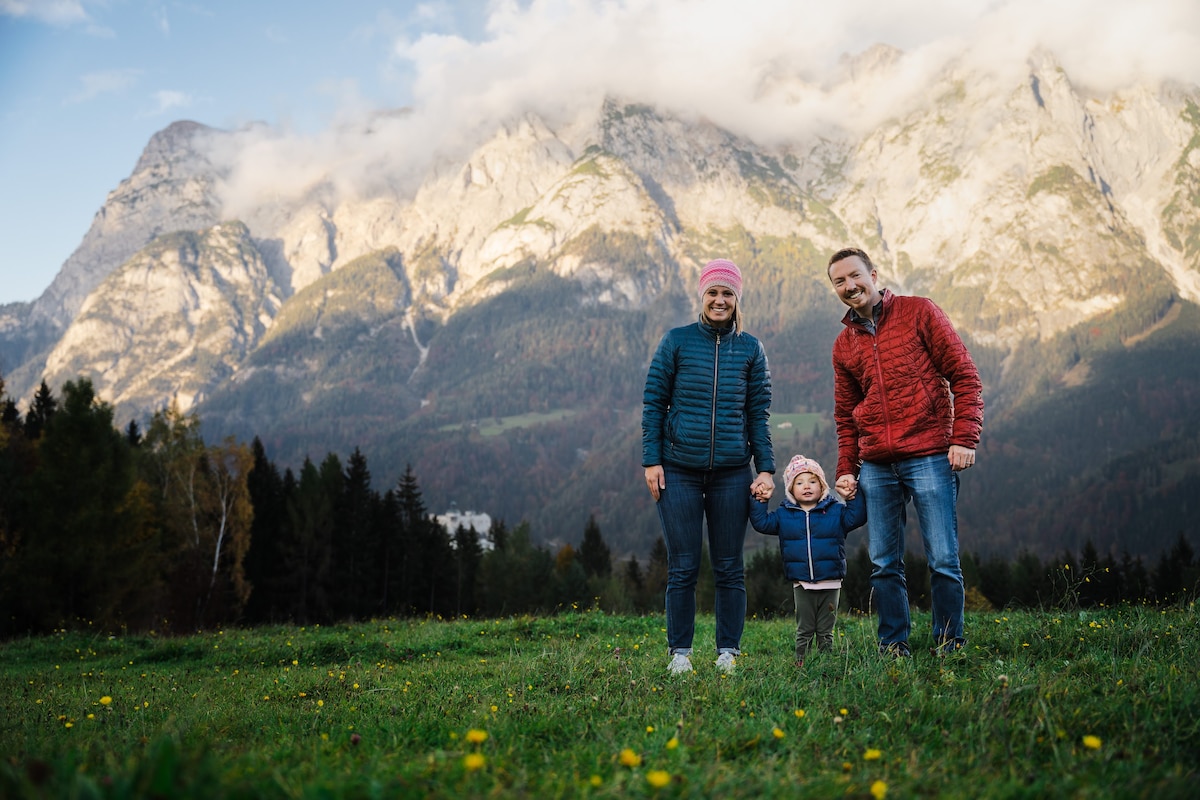 The Wagner family in front of the Tennengebirge Mountain range in Austria. Many Americans know this location from the "Do-Re-Mi" scene in "The Sound of Music". (Courtesy photo)