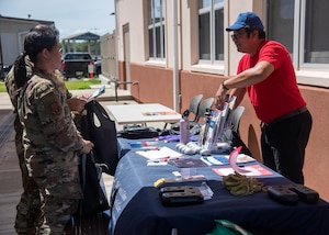 Reserve Citizen Airmen from the 624th Regional Support Group attend a mental health resource fair on Joint Base Pearl Harbor-Hickam, Hawaii, June 2, 2023.