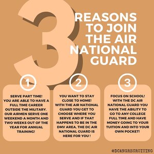 Reasons to join the D.C. Air National Guard (1, 2, 3...)