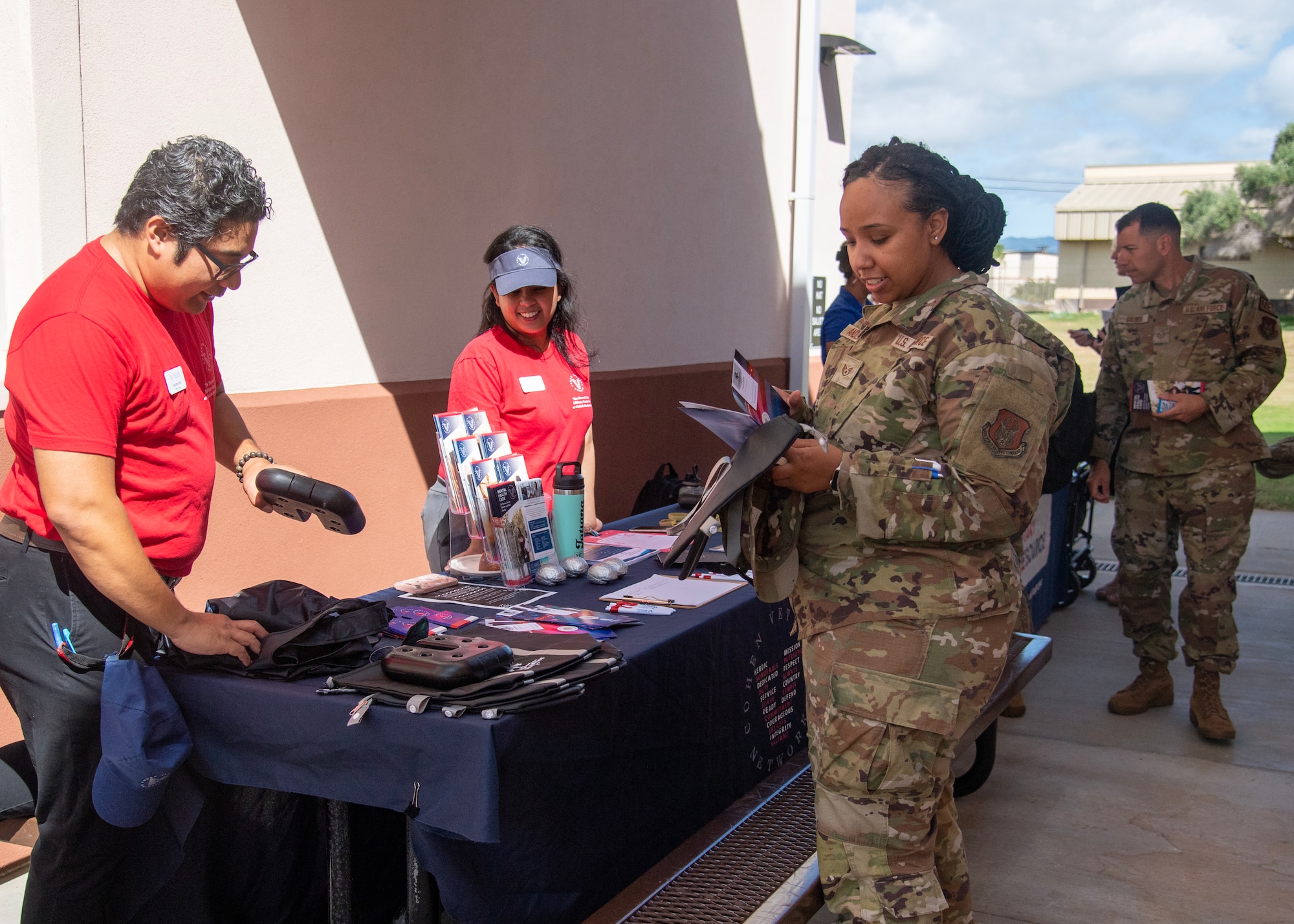 Reserve Citizen Airmen from the 624th Regional Support Group attend a mental health resource fair on Joint Base Pearl Harbor-Hickam, Hawaii, June 2, 2023.