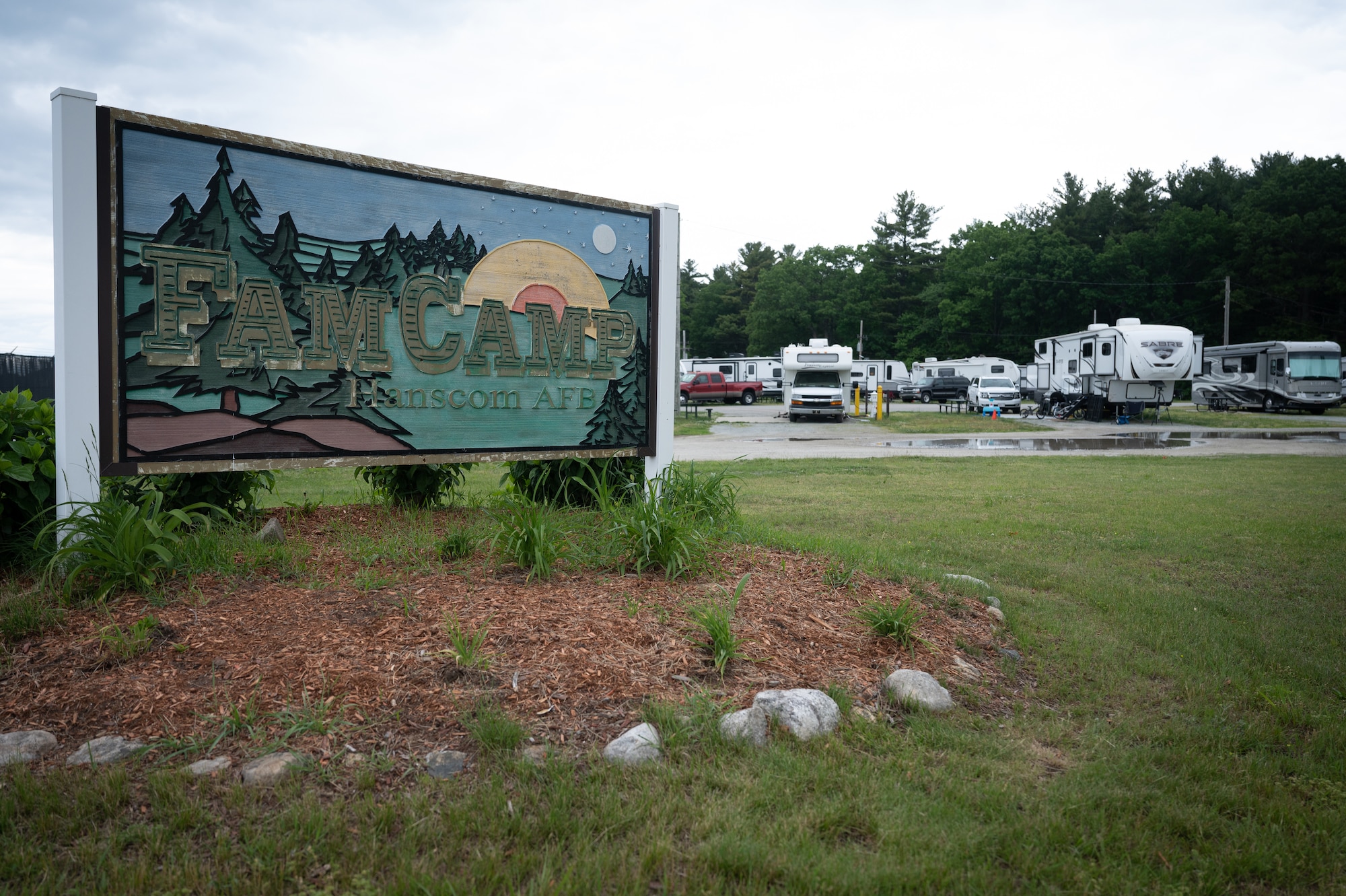 Image of sign for Hanscom FamCamp