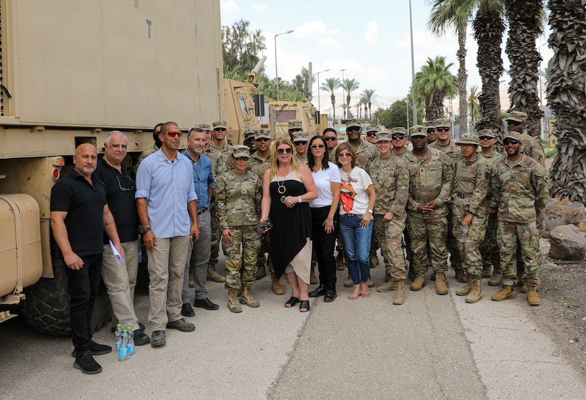 Distinguished visitors of the Sheik Hussein Border Terminal, 1st Theater Sustainment Command - Operational Command Post, 673d Quartermaster Company and 730th Quartermaster Company