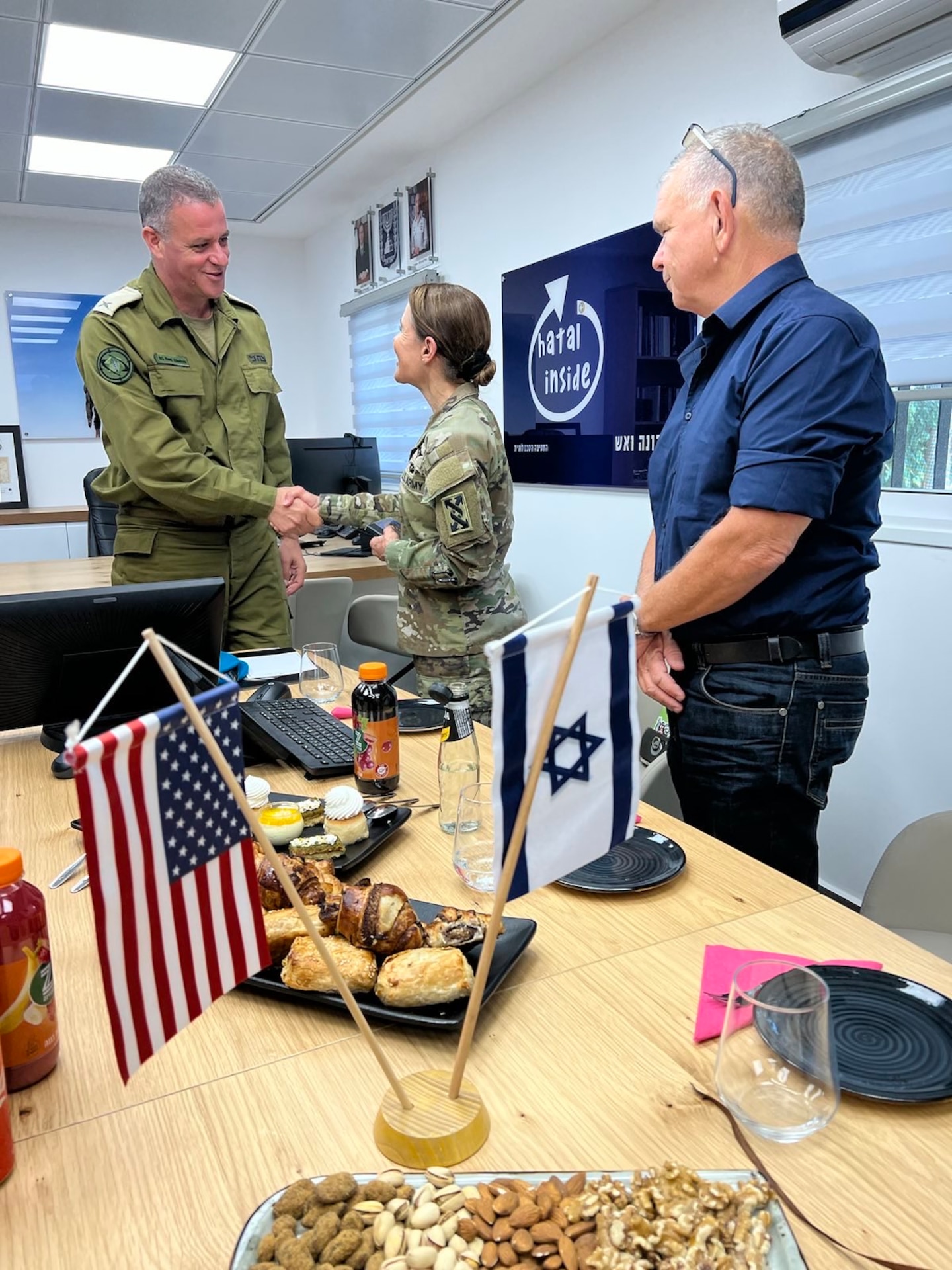 1st Theater Sustainment Command deputy commanding general, Brig. Gen. Maria Juarez meets with Israeli Defense Force key leaders.