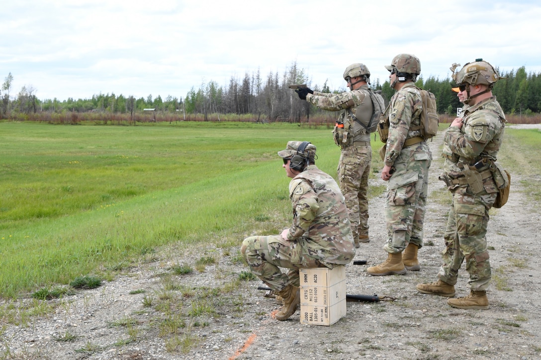 Alaska Air and Army National Guardsmen from across the state and 11th Airborne Division Soldiers from Fort Wainwright, Alaska, trained and competed against each other at the Alaska National Guard’s Adjutant General Match at the Fort Wainwright Range Complex June 1- 4, 2023. The TAG Match is an annual marksmanship competition designed to challenge and test basic shooting fundamentals.