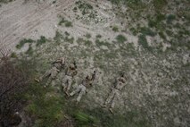 Airmen with the 841st Missile Security Forces Squadron rest following the end of a training scenario at Fort William Henry Harrison, Mont., May 31, 2023. The training scenario was part of Operation Avalanche Defender, an exercise designed for the 841st MSFS to get in an offensive mindset and work to maneuver and attack their enemy.