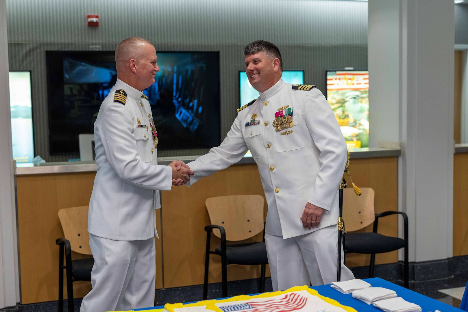 Naval Surface Warfare Center, Carderock Division holds a change of command on May 12, 2023, in Bethesda, Md., where Capt. Matthew Tardy relieved Capt. Todd E. Hutchison as commanding officer after three years of service to Carderock. (U.S. Navy photo by Aaron Thomas)