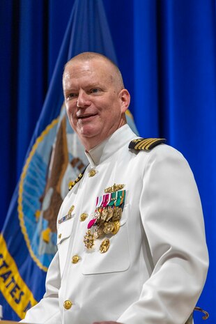 Naval Surface Warfare Center, Carderock Division holds a change of command on May 12, 2023, in Bethesda, Md., where Capt. Matthew Tardy relieved Capt. Todd E. Hutchison as commanding officer after three years of service to Carderock. (U.S. Navy photo by Devin Pisner)