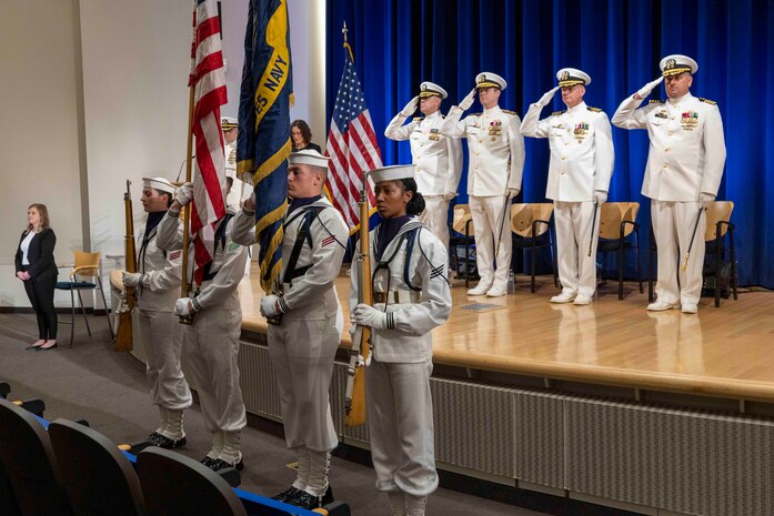 Naval Surface Warfare Center, Carderock Division holds a change of command on May 12, 2023, in Bethesda, Md., where Capt. Matthew Tardy relieved Capt. Todd E. Hutchison as commanding officer after three years of service to Carderock. (U.S. Navy photo by Devin Pisner)