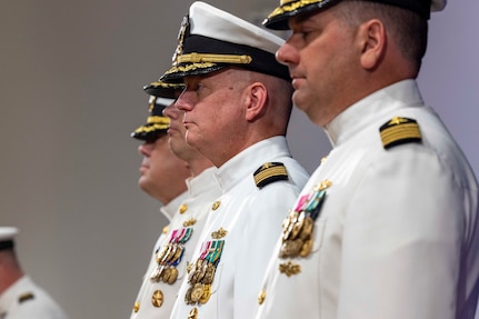 Naval Surface Warfare Center, Carderock Division holds a change of command on May 12, 2023, in Bethesda, Md., where Capt. Matthew Tardy relieved Capt. Todd E. Hutchison as commanding officer after three years of service to Carderock. (U.S. Navy photo by Devin Pisner)