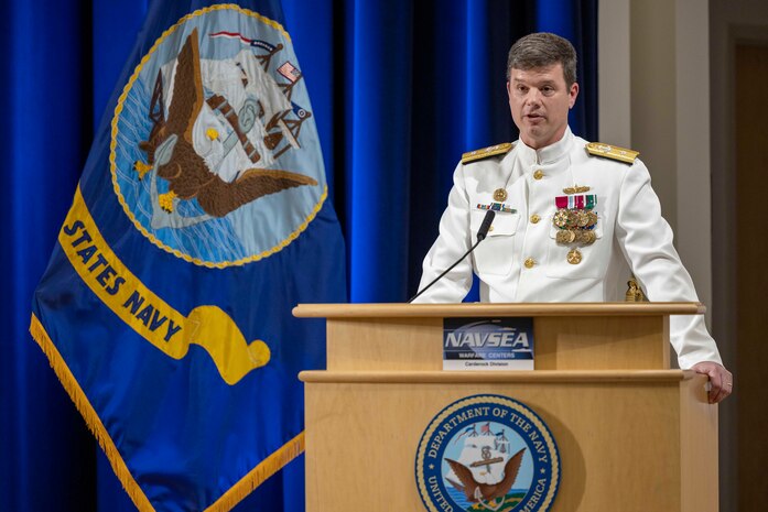 Naval Surface Warfare Center, Carderock Division holds a change of command on May 12, 2023, in Bethesda, Md., where Capt. Matthew Tardy relieved Capt. Todd E. Hutchison as commanding officer after three years of service to Carderock. (U.S. Navy photo by Devin Pisner)