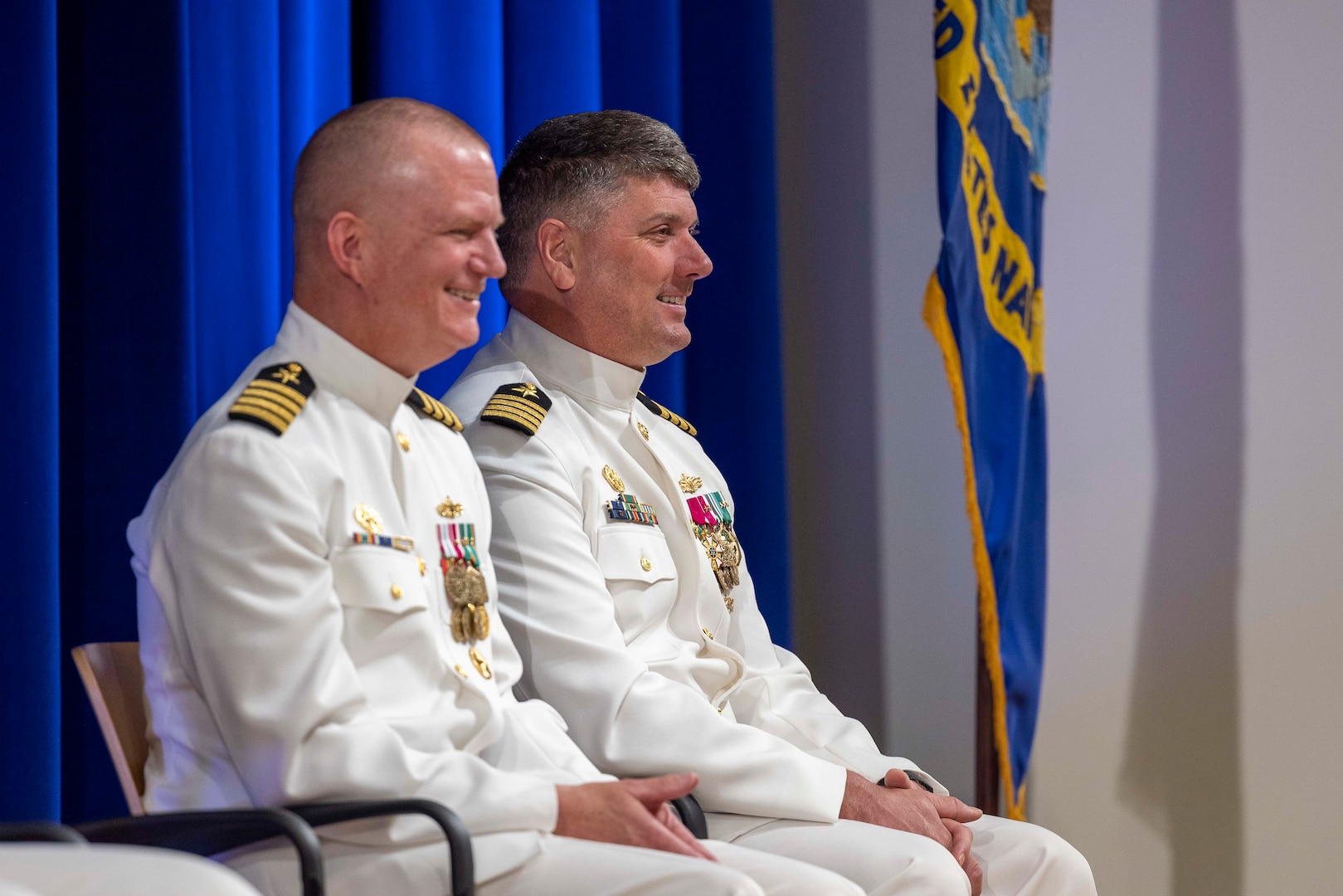 Naval Surface Warfare Center, Carderock Division holds a change of command on May 12, 2023, in Bethesda, Md., where Capt. Matthew Tardy relieved Capt. Todd E. Hutchison as commanding officer after three years of service to Carderock. (U.S. Navy photo by Devin Pisner)