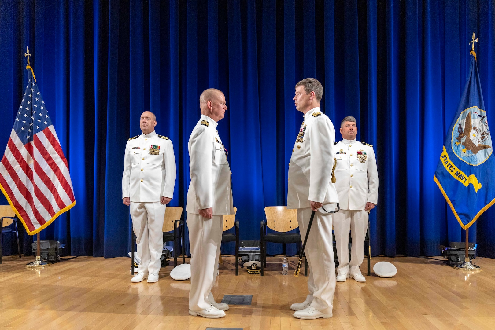 Naval Surface Warfare Center, Carderock Division holds a change of command on May 12, 2023, in Bethesda, Md., where Capt. Matthew Tardy relieved Capt. Todd E. Hutchison as commanding officer after three years of service to Carderock. (U.S. Navy photo by Devin Pisner)