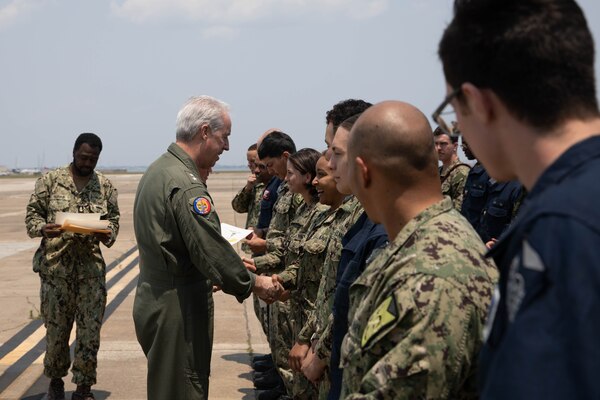 Adm. Meier speaks with Sailors