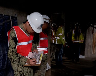 Joint Task Force-Red Hill (JTF-RH) Quality Assurance personnel audit repairs being completed at the Red Hill Bulk Fuel Storage Facility (RHBFSF) in Halawa, Hawaii, June 6, 2023.