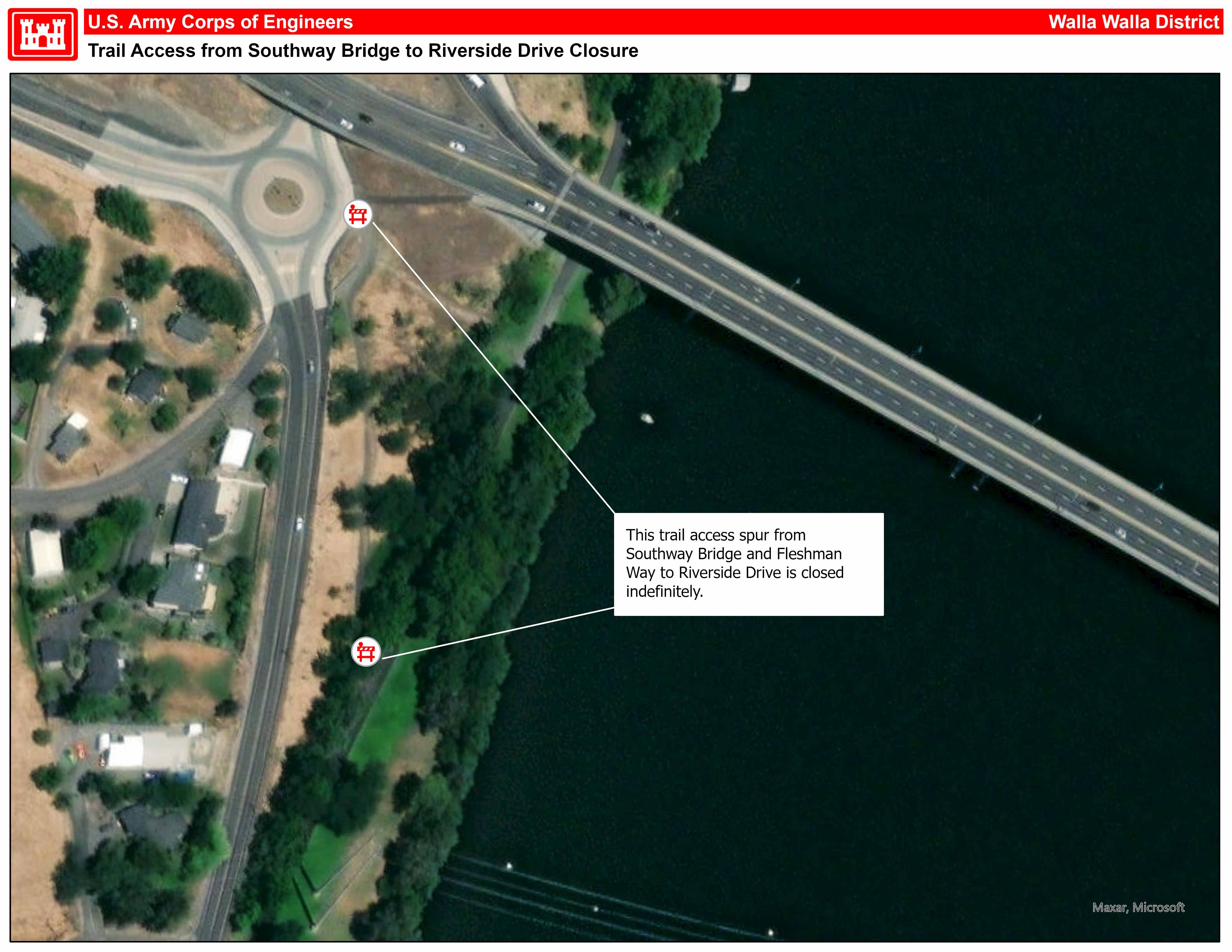 Trail from Southway Bridge to Riverside Drive will be closed until