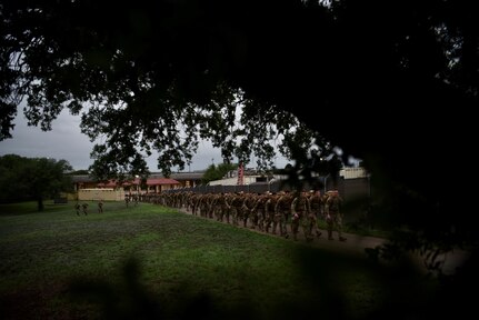 Special Warfare Training Wing Airmen conduct a ruck march