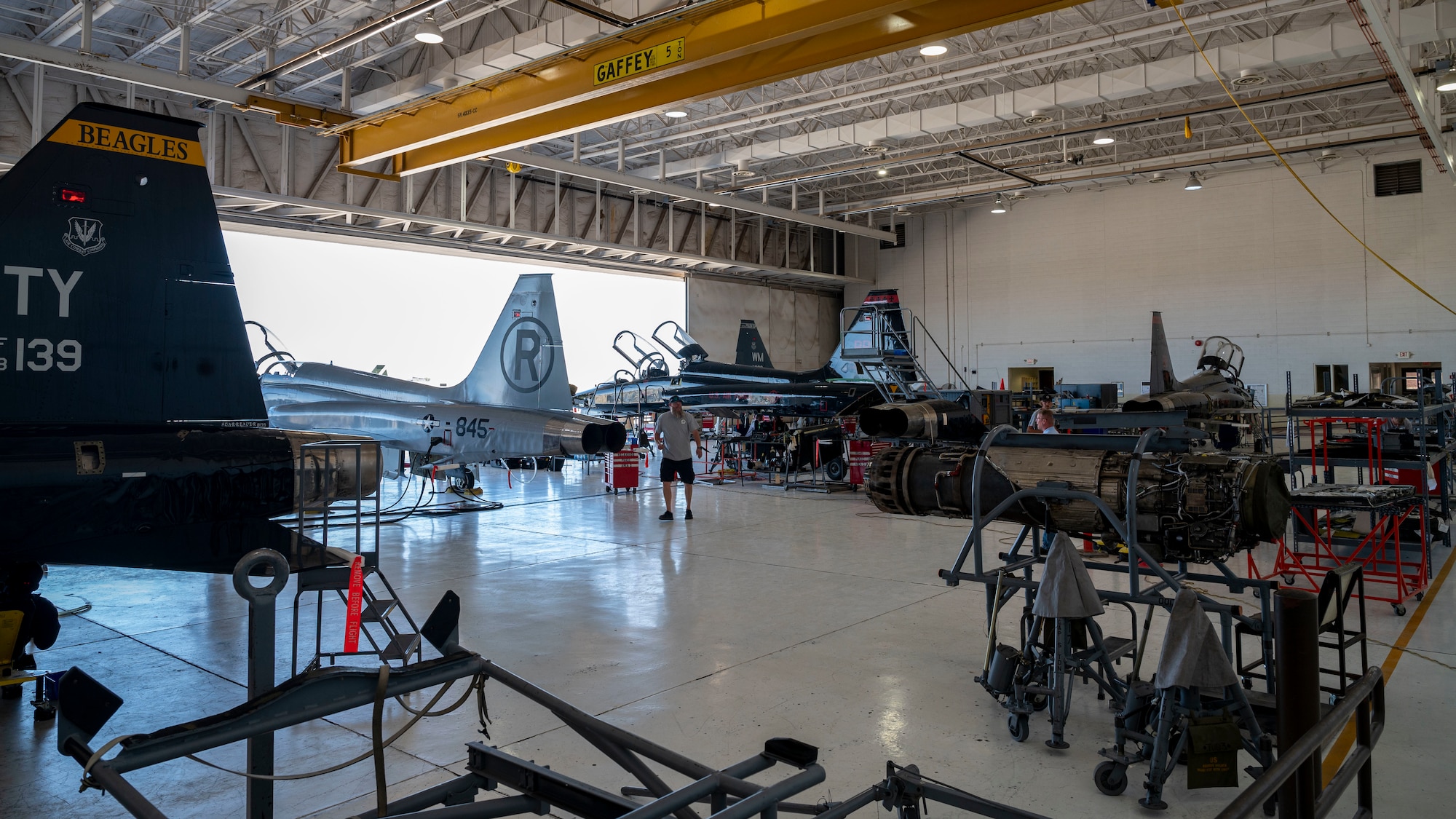 The T-38 Aircraft Maintenance Program provides phase inspections to T-38A/B/C Talons at Holloman Air Force Base, New Mexico, June 8, 2023.